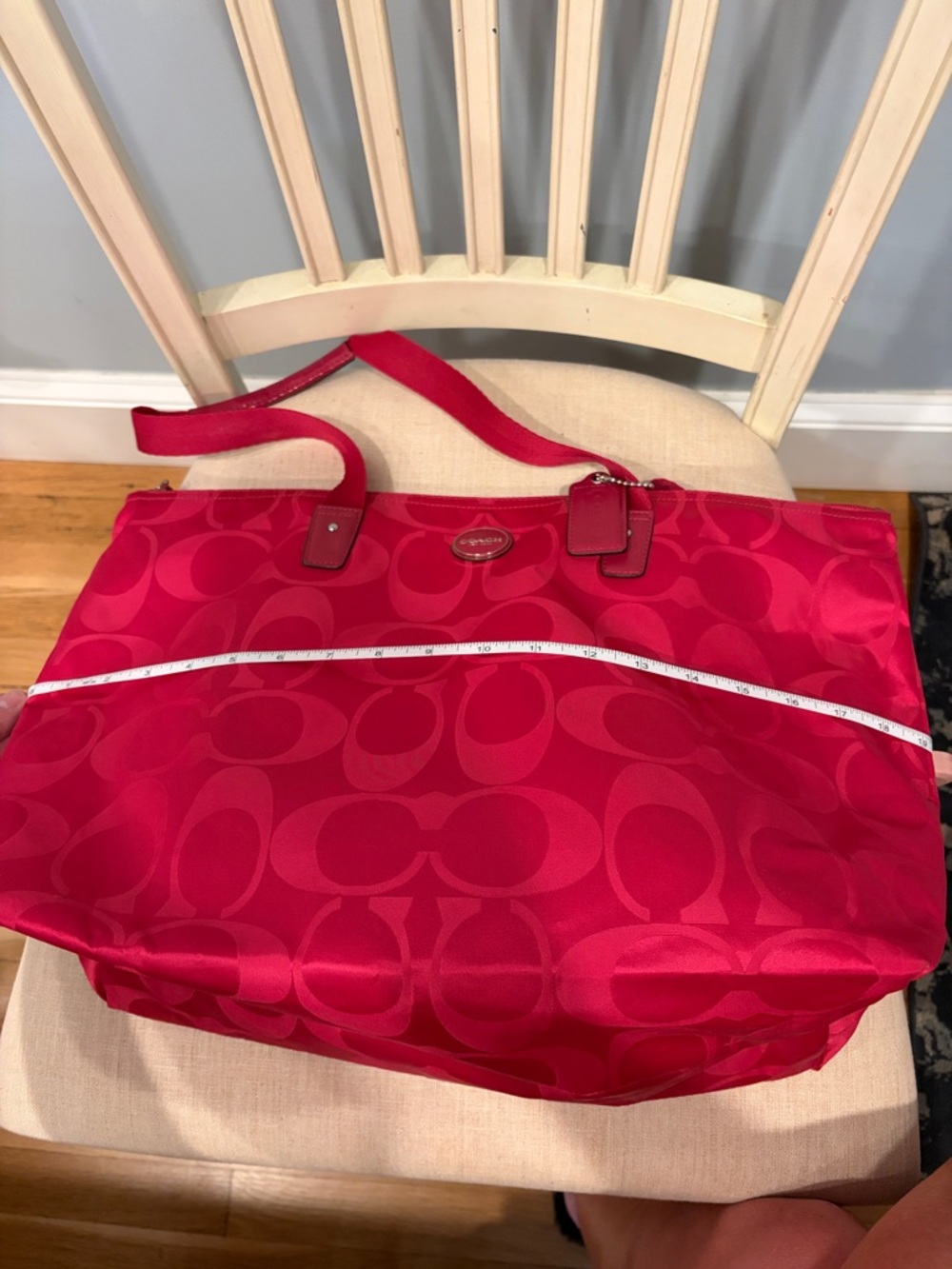Coach Pink Signature Tote with Matching Pouch travel bag - Picture 9 of 11